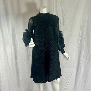 KATE HEWKO Dress Pleated Petal-Sleeve O/S